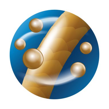 Saç yenilenmesi ve saç dökülmesine karşı formül 3 boyutlu simge