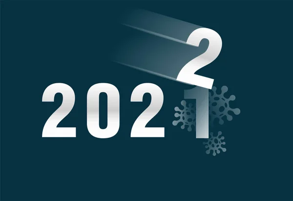 De 2021 a 2022 com surto de pandemia de COVID-19 —  Vetores de Stock