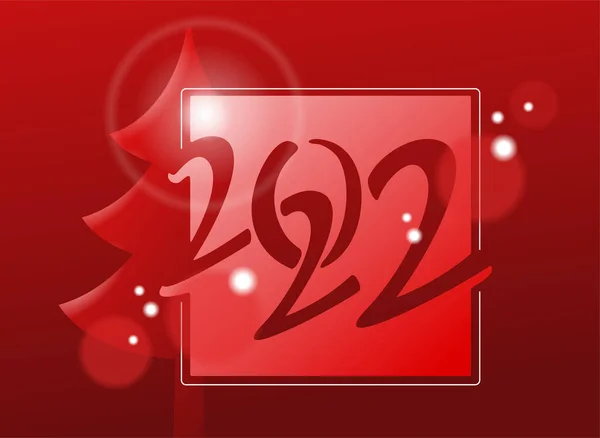 2022 Año Nuevo en colores rojos — Vector de stock