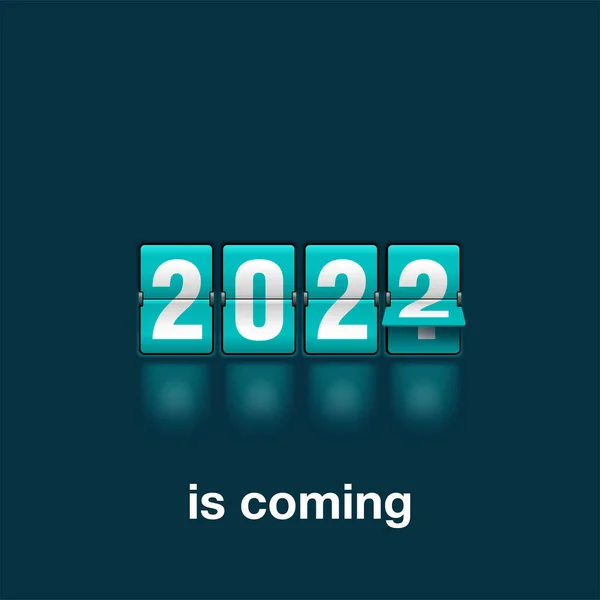 2022 está chegando - ano novo flip counter —  Vetores de Stock