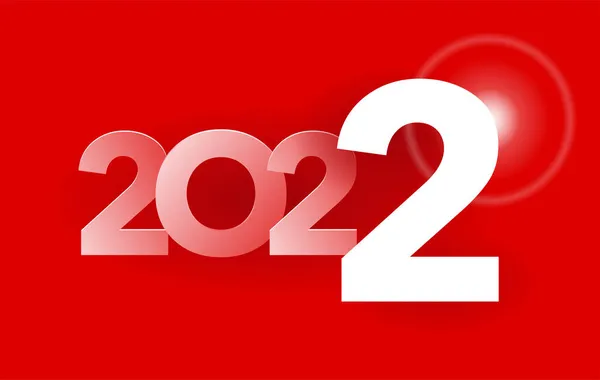 2022赤い背景に新年のバナー — ストックベクタ