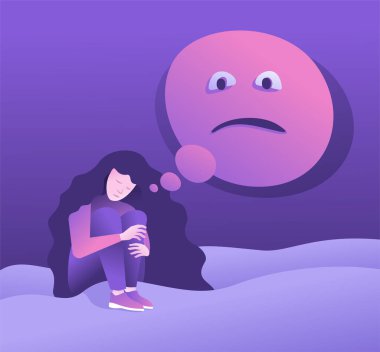 Anksiyete - depresyon ve zihinsel bozukluk içindeki kız