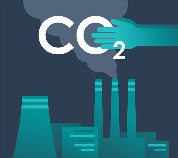 Strategia CO2 neutrale - Tecnologia di cattura del carbonio — Vettoriale Stock