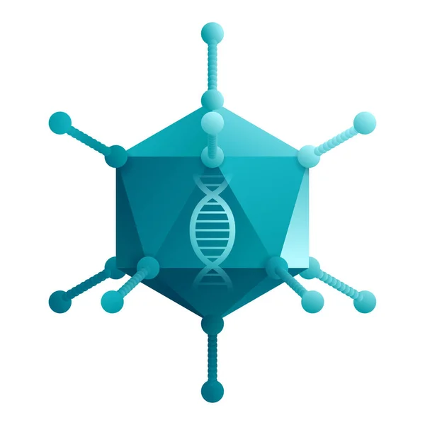 Adenovirus 3D icon - штучний вірус для вакцини — стоковий вектор