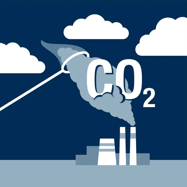 Tecnología de captura y almacenamiento de dióxido de carbono — Vector de stock