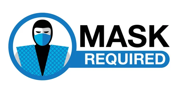 Mask Required creative comic sticker — Stock vektor