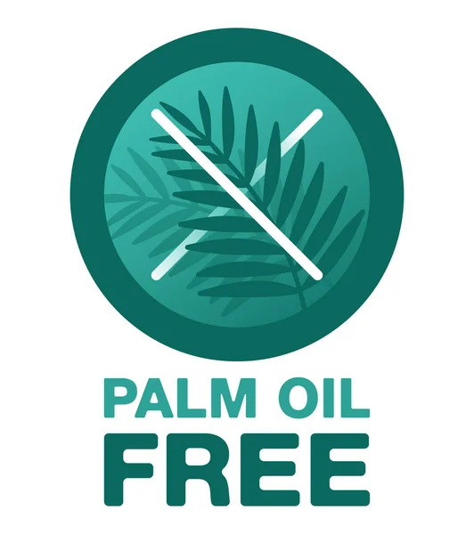 Palm oil free - crossed out green palm branch — Stockvektor