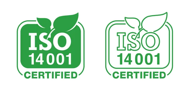 ISO 14001-certifierat märke i fyrkantig form — Stock vektor