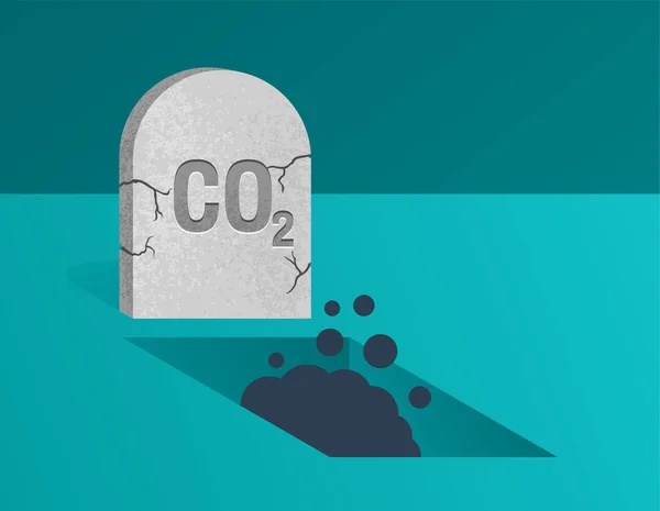 CO2 Αποθήκευση μη υπεδάφους - Τάφος για Διοξείδιο του Άνθρακα — Διανυσματικό Αρχείο