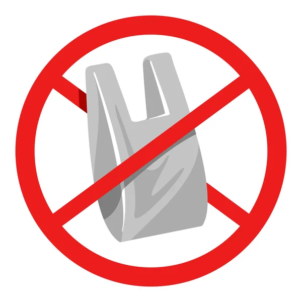 No to plastic bags program prohibited banner — Stock Vector