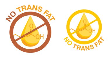 No trans fat - Labeling for organic healthy food clipart