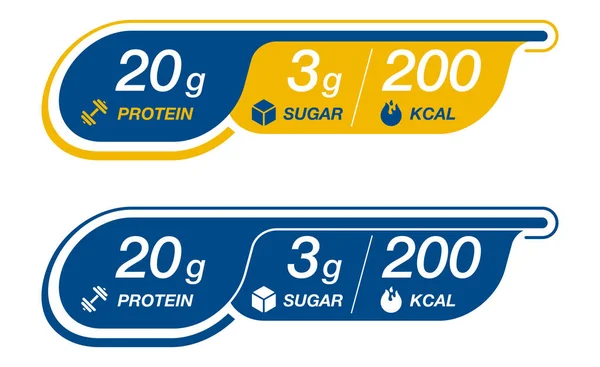 Label for protein bar or energy drink with value - Stok Vektor