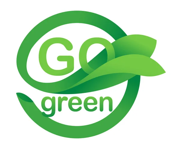 Go green Motivations-Slogan im Blumenschmuck — Stockvektor