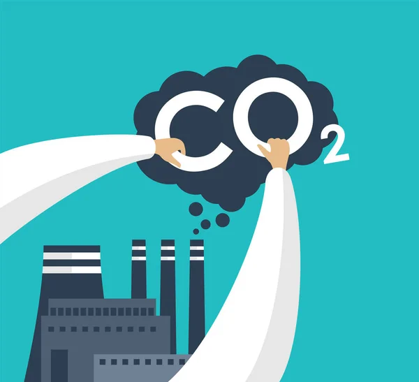 CO2 neutrální strategie - Technologie zachycování uhlíku — Stockový vektor