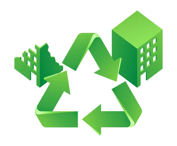 Construction and demolition trash Recycling — Stock vektor