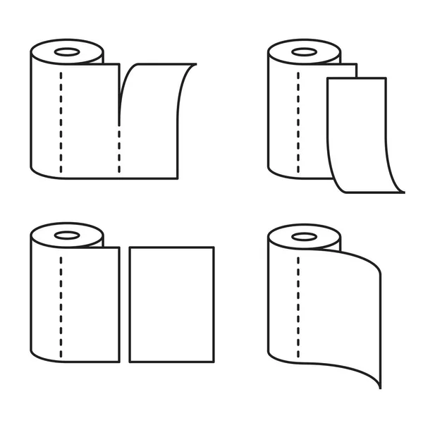 Icônes pour serviettes en papier pour salle de bain et toilettes — Image vectorielle