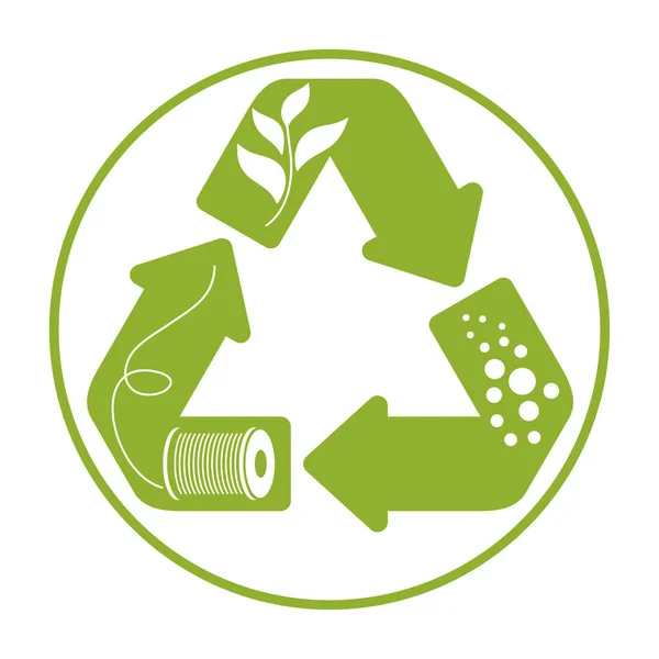 Tissu recyclable - granulés à fileter et à planter — Image vectorielle