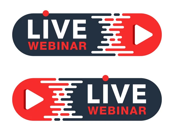 Webinar Vivo Vermelho Plano Decorativo Botão Elemento Banner Caixa Mensagem —  Vetores de Stock