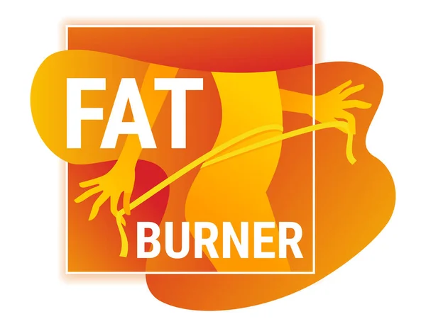 脂肪燃烧器胶囊标签模板上的黑色背景食物补充剂 以减轻体重和增加能量 矢量说明 — 图库矢量图片
