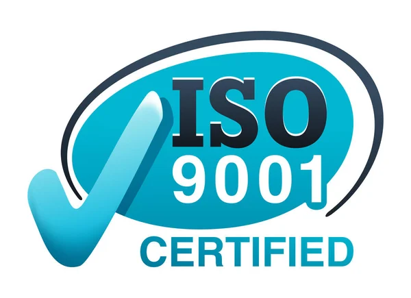 Iso 9001 Certified Badge Style Quality Management System International Standard — Vector de stock