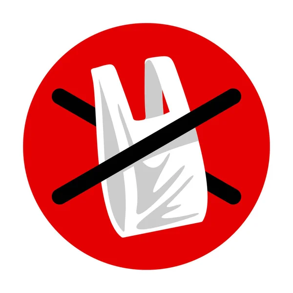 Plastic Bags Program Warning Banner Prohibited Plastic Bags Symbol Isolated — Stockový vektor