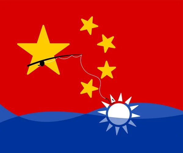 中国与台湾之间的问题 两个中国国家之间的经济压力 矢量说明 — 图库矢量图片
