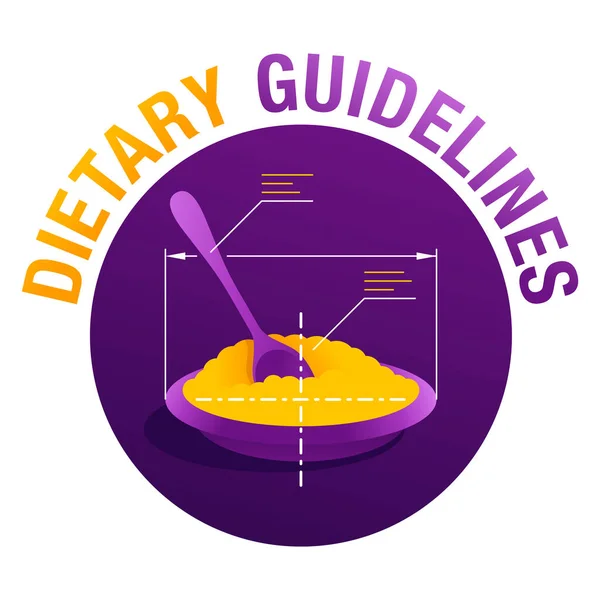 Symbol Für Ernährungsrichtlinien Ratschläge Man Essen Und Trinken Sollte Den — Stockvektor
