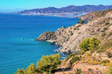 Costa del Sol kıyısında güzel bir manzara, Nerja İspanya