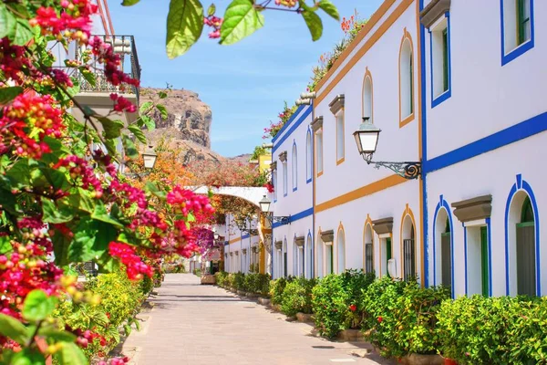 Belle Rue Dans Ville Puerto Mogan Grande Canarie Espagne — Photo