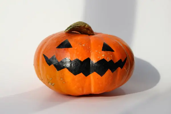 Halloween Sonrisa Jack Calabaza Aislado Blanco —  Fotos de Stock