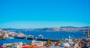 İstanbul şehir manzarası, Türkiye 'de tatil kavramı. Yolculuk için yeni yerler. Yolculuk için fikirler