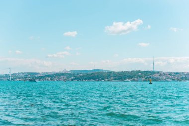 İstanbul şehir manzarası, Türkiye 'de tatil kavramı. Yolculuk için yeni yerler. Yolculuk için fikirler