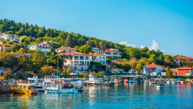 Princes Adası, tatil manzarası. Seyahat konsepti. Türkiye 'de tatil kavramı. Yolculuk için yeni yerler. Yolculuk için fikirler. Avrupa, Türkiye. 29 Eylül: Illustrative Editorial