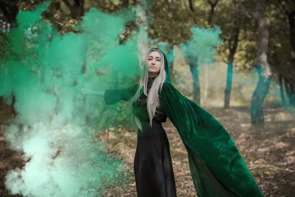 Karanlık Mistik Orman Cadılar Bayramı Parti Fikirleri Bayanlar Için Kıyafetler — Stok fotoğraf