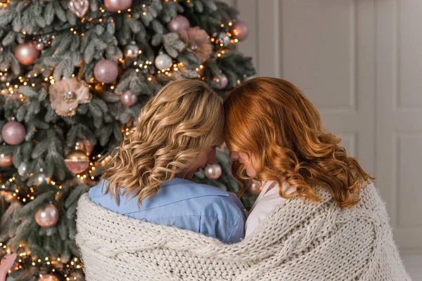 Mulheres Nas Férias Natal Conceito Amizade Relacionamento — Fotografia de Stock