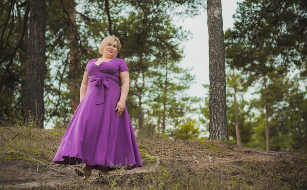 Retrato Agradável Senhora Gordo Estilo Vida Mulher Elegante Mulher Gordinha — Fotografia de Stock