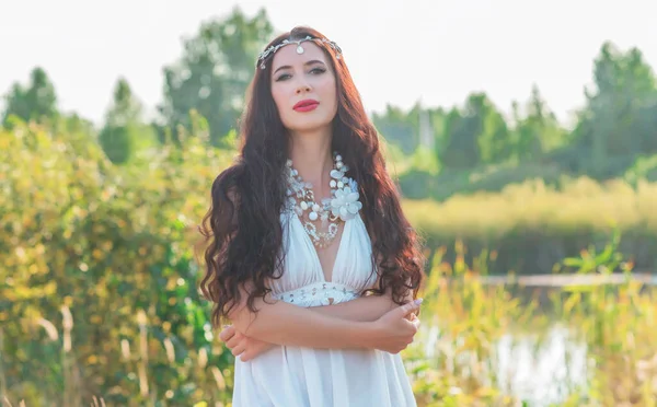 Reife Dame Boho Stil Lebensstil Der Frauen Mittleren Alters Jahre — Stockfoto