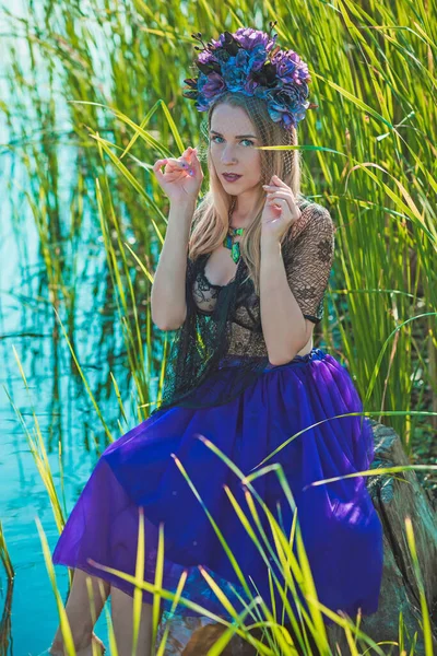 Mulher Muito Romântica Estilo Boho Conceito Tendências Moda Beleza Das — Fotografia de Stock