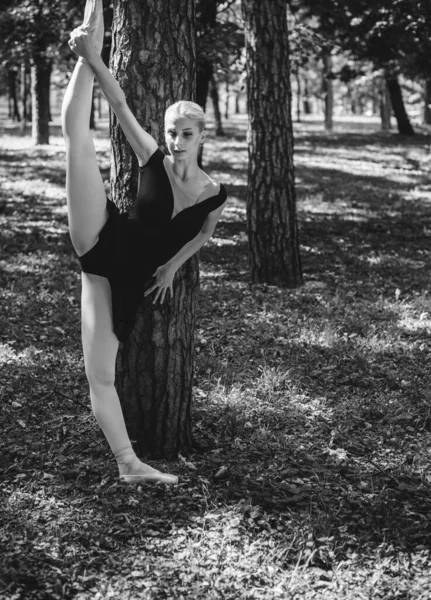 Bailarina Ballet Bailando Parque Ciudad Bailarina Sensual Naturaleza Bailarina Calle —  Fotos de Stock