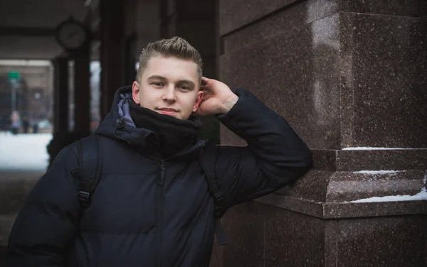 Portrait Young Blonde Guy Nordic Appearance Lifestyle Young People Handsome — Photo