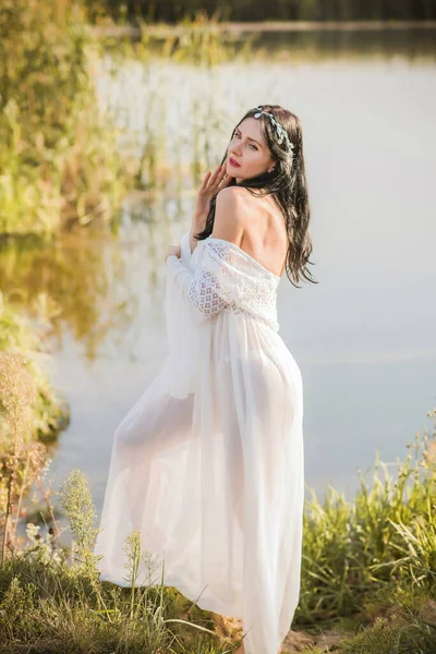 Donna Stile Romantico Boho Stile Alla Moda Bellezza Delle Donne — Foto Stock