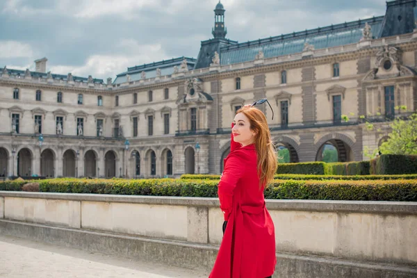 Ferien Paris Frankreich Modische Hübsche Frau Ruhe Zentrum Der Stadt — Stockfoto