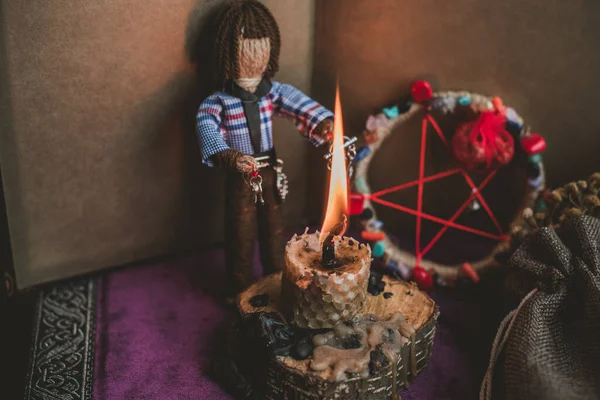 이교도의 마법의 마법의 Witchcraft Doll — 스톡 사진