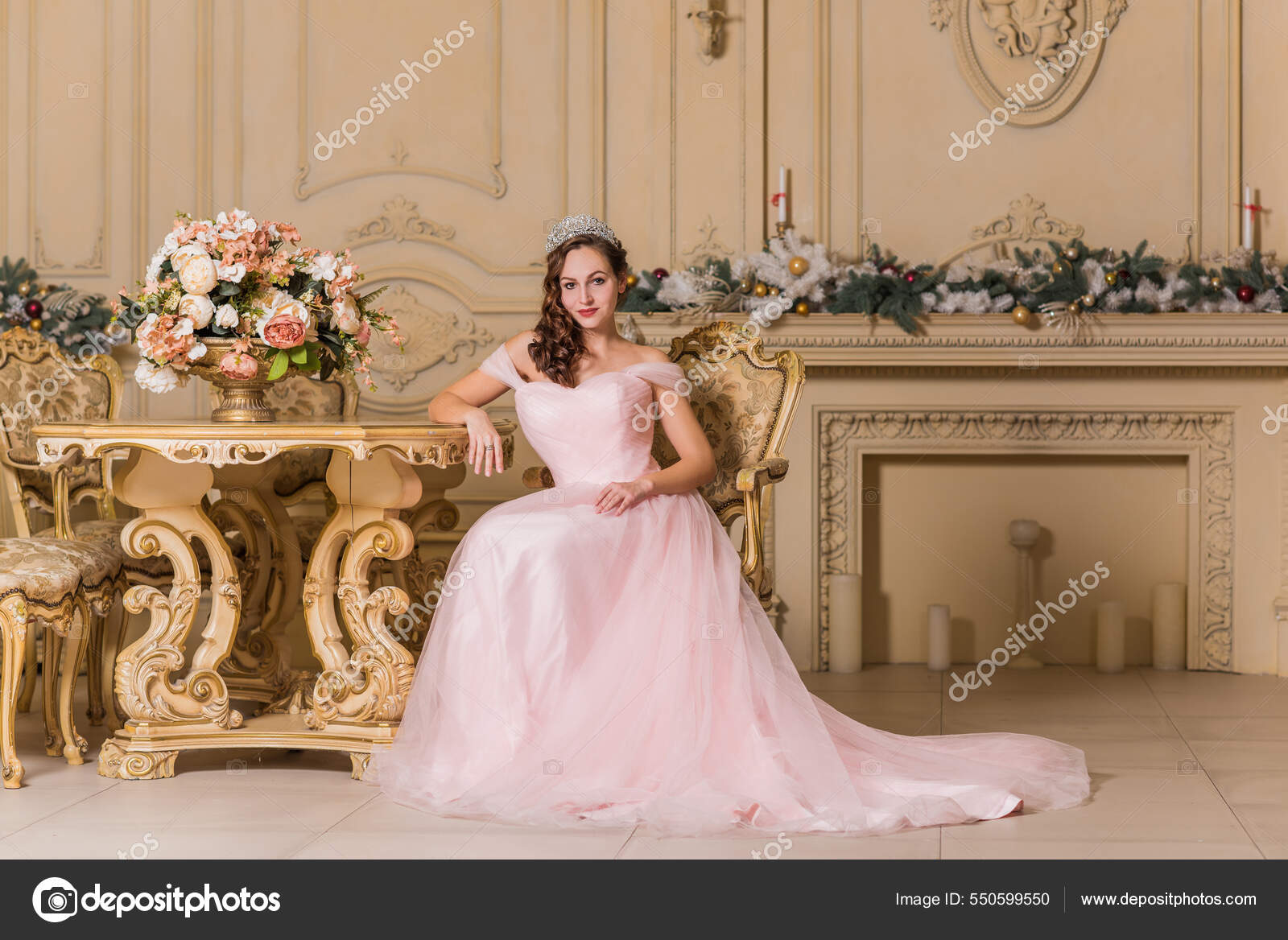 Evening Dresses Concept Elegant Fancy Style Woman Evening Dress Clothes Stock Photo T.DenTeam 550599550