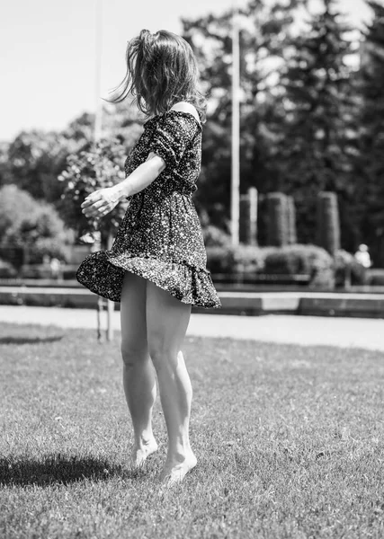 Relax Concept Woman Rest Nature City Park Attractive Girl Enjoy — Stock Photo, Image