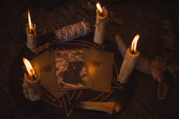 Tarot Cards Telling Concept Prédiction Magie Slave Ancienne Europe Kiev — Photo