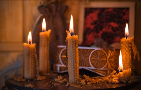 Ilustração Mágica Conceito Esotérico Velas Para Limpar Tua Energia Reiki — Fotografia de Stock