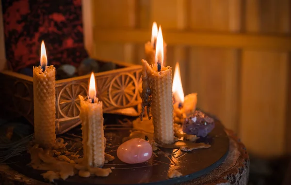 Ilustração Mágica Conceito Esotérico Velas Para Limpar Tua Energia Reiki — Fotografia de Stock