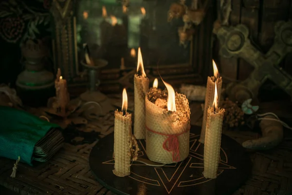 Concept Ésotérisme Incantation Prévision Paganisme Futurs Pouvoir Wicca Rite Sur — Photo