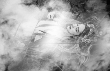 Eski Avrupa büyüsü, Gizemli Pagan sahnesi, göldeki kadın, ayin. Suda sihirli kehanet, Undina 